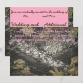 Roze en Camo Uitnodiging (Voorkant / Achterkant)