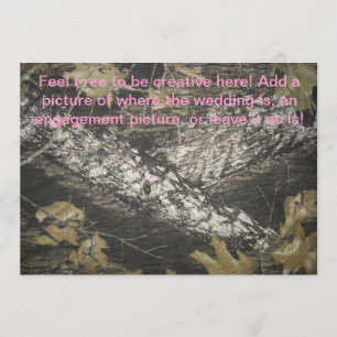 Roze en Camo Uitnodiging