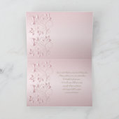 Roze en Champagner Bloemige Bedankkaart (Binnen)