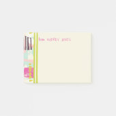 Roze en Chartreuse Abstracte kunstnaam Post-it® Notes (Voorkant)