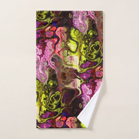 Roze en chartreuse marmeren das kleurstof bad handdoek (Handdoek)