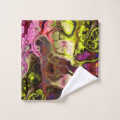 Roze en chartreuse marmeren das kleurstof bad handdoek (Wasdoekje)