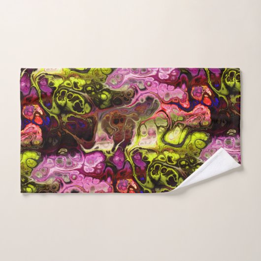 Roze en chartreuse marmeren das kleurstof bad handdoek (Handdoek)