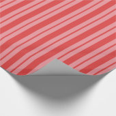 Roze en Cherry Red Retro Modern Stripe Patroon Cadeaupapier (Hoek)