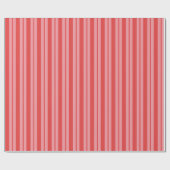 Roze en Cherry Red Retro Modern Stripe Patroon Cadeaupapier (Vlak)