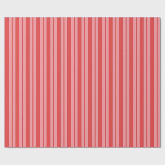 Roze en Cherry Red Retro Modern Stripe Patroon Cadeaupapier (Vlak)