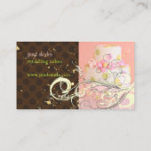 Roze en chocolade bakkerij/patserie visitekaartje (Achterkant)