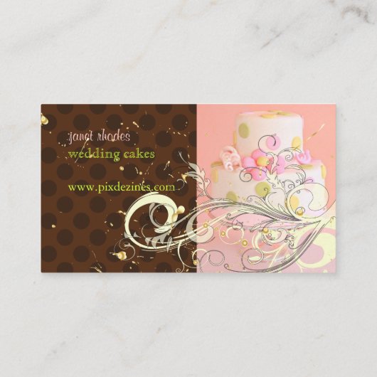 Roze en chocolade bakkerij/patserie visitekaartje (Achterkant)