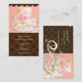 Roze en chocolade bakkerij/patserie visitekaartje (Voorkant / Achterkant)