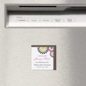 Roze en Chocolade Bloemen Save the Date Magnets Magneet (Insitu (Vaatwasser))