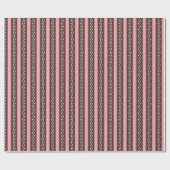 Roze en chocolade bruin Stripe vormgeving Cadeaupapier (Vlak)