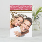 Roze en chocolade bruine luchters kaart (Staand voorkant)