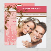 Roze en chocolade bruine  luchters kaart (Voorkant / Achterkant)