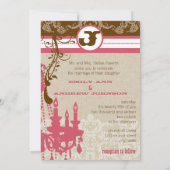 Roze en chocolade bruine  luchters kaart (Achterkant)