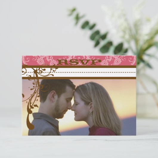 Roze en chocolade bruine luchters RSVP (Staand voorkant)