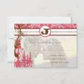 Roze en chocolade bruine luchters RSVP Kaartje (Achterkant)