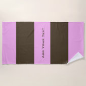 Roze en chocolade bruine strepen van Shirley Taylo Strandlaken (Voorkant)