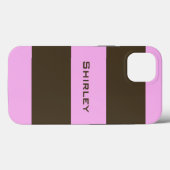 Roze en chocolade bruine strepen van STaylor Case-Mate iPhone Case (Achterkant (horizontaal))