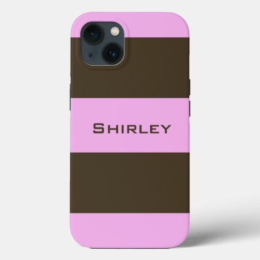 Roze en chocolade bruine strepen van STaylor Case-Mate iPhone Case (Achterkant)