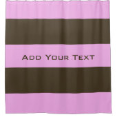 Roze en chocolade bruine strepen van STaylor Douchegordijn (Voorkant)