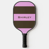 Roze en chocolade bruine strepen van STaylor Pickleball Paddle (Voorkant)