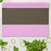 Roze en chocolade bruine strepen van STaylor Theedoek (Gevouwen)