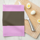 Roze en chocolade bruine strepen van STaylor Theedoek (Quarter Fold)