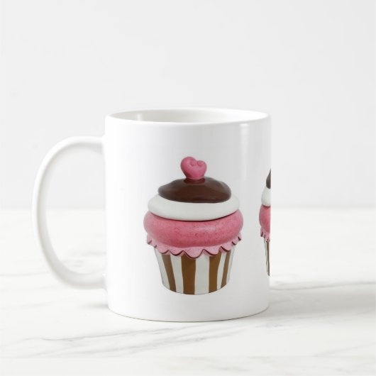 Roze en chocolade cupcakes mok (Links)