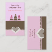 Roze en chocolade Designer Cakes Visitekaartje (Voorkant / Achterkant)
