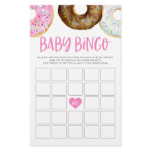 Roze en chocolade Donuts Baby Bingo Game Kaart