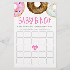 Roze en chocolade Donuts Baby Bingo Game Kaart