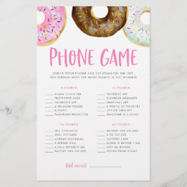 Roze en Chocolade Donuts Baby shower Phone Game
