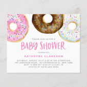 Roze en chocolade Donuts Baby shower Uitnodiging (Voorkant)