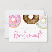 Roze en Chocolade Donuts Be My Bridesmaid (Voorkant)