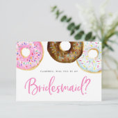 Roze en Chocolade Donuts Be My Bridesmaid (Staand voorkant)