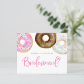 Roze en Chocolade Donuts Be My Bridesmaid (Staand voorkant)