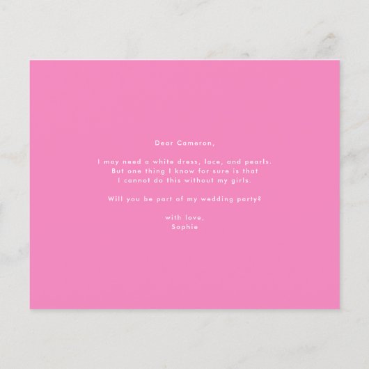 Roze en Chocolade Donuts Be My Bridesmaid (Achterkant)