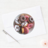 Roze en Chocolade Donuts Foodie Dessert Stickers (Envelop)