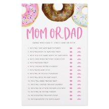 Roze en chocolade Donuts mam of pap Shower Game