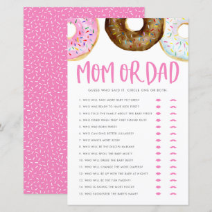 Roze en chocolade Donuts mam of pap Shower Game