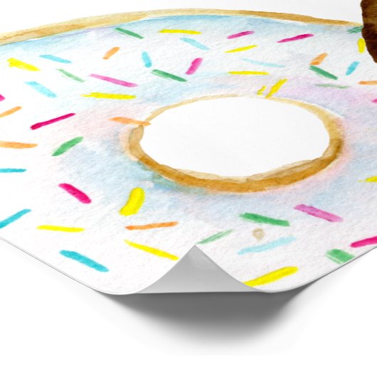 Roze en Chocolade Donuts Verjaardagsfeestje Welkom Poster (Hoek)