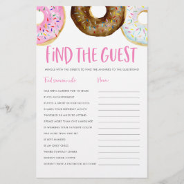 Roze en chocolade donuts Zoek het gastspel