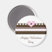 Roze en Chocolade Hartjes Valentijnsdag Magneet (Voorkant / Achterkant)