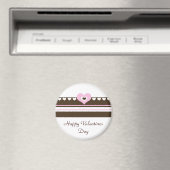 Roze en Chocolade Hartjes Valentijnsdag Magneet (Insitu (Vaatwasser))