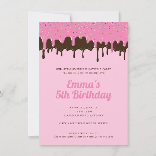 Roze en chocolade ijs vanaf de geboorte in kaart (Voorkant)