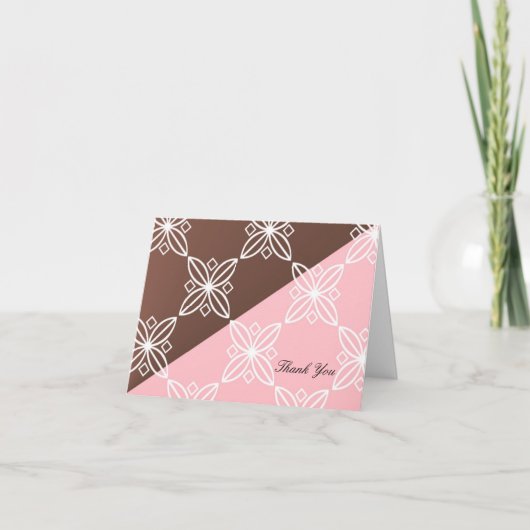 Roze en Chocolade Modern Bedankt (Voorkant)