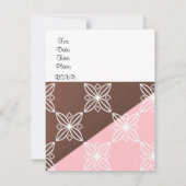 Roze en chocolade Moderne uitnodiging voor geboort (Achterkant)