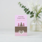 Roze en Chocolade Ontwerptaarten Visitekaartje (Staand voorkant)