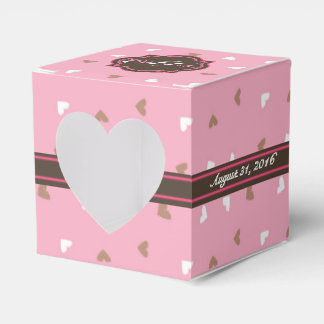 Roze en Chocolade Persoonlijke bruiloft Bedankdoosjes