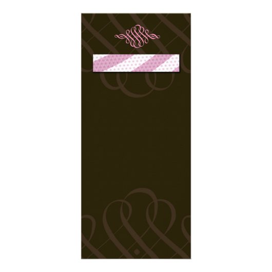 Roze en chocolade-rackkaart reclamekaart (Voorkant)